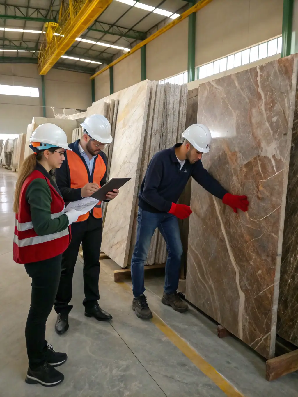 A photo of Hashimi Stone being carefully packaged in wooden crates, ready for international shipment, showcasing the protective measures taken by Home Stones.